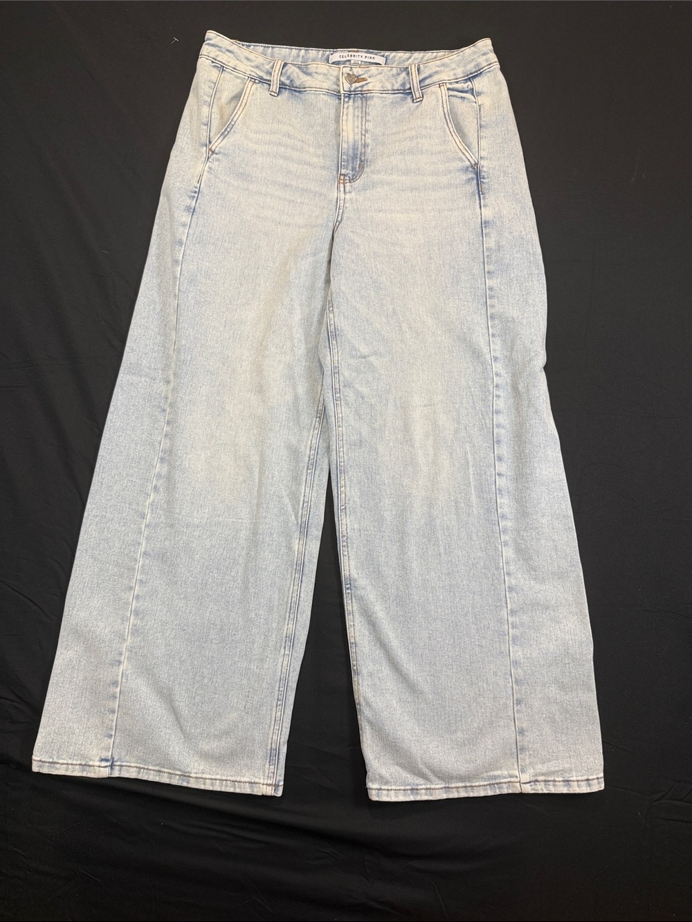 Celebrity Pink Light Blue Wide-Leg Jeans Trouser Size 13 31 Preppy Grunge